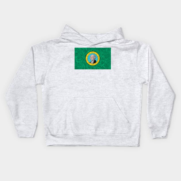 Flag of Washington State Kids Hoodie by Enzwell